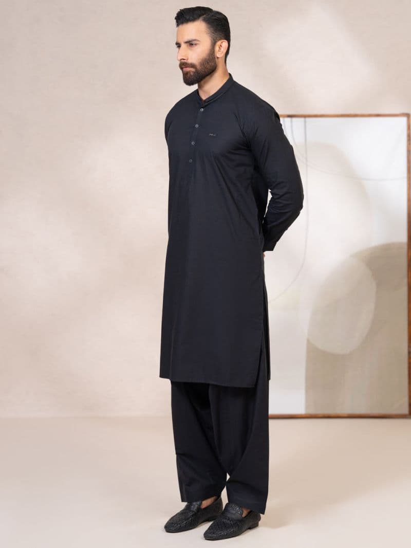 Black Cotton Cut & Sew Kameez Shalwar thumbnail