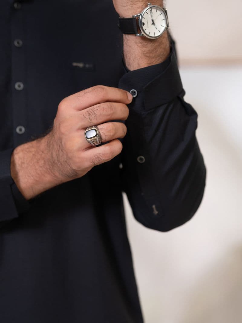 Black Cotton Cut & Sew Kameez Shalwar thumbnail