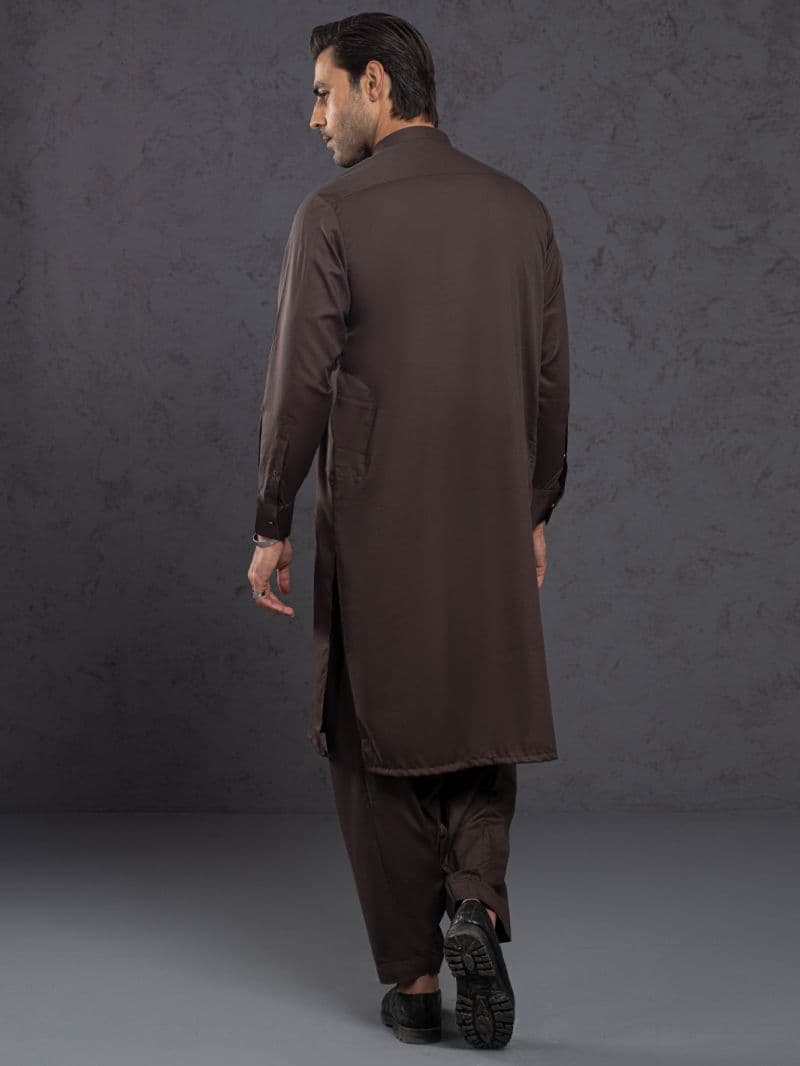 Brown Plain Kameez Shalwar thumbnail