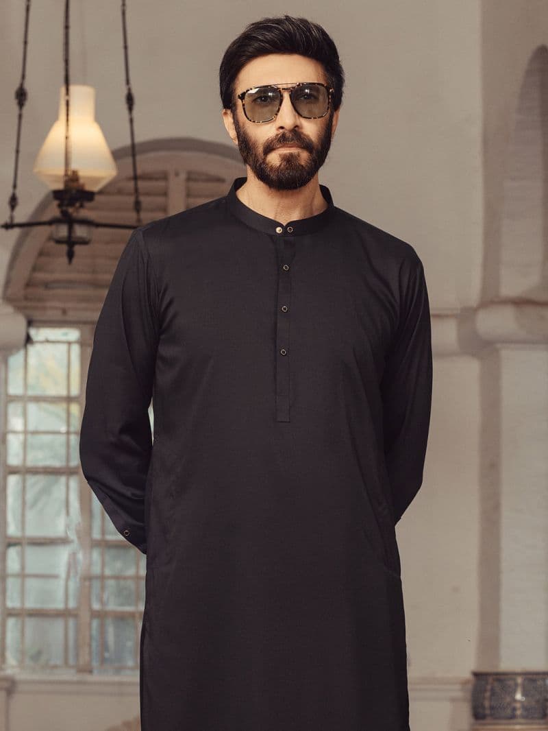 Black Plain Kameez Shalwar thumbnail