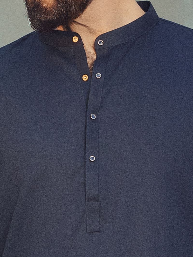 Midnight Blue Plain Kameez Shalwar thumbnail