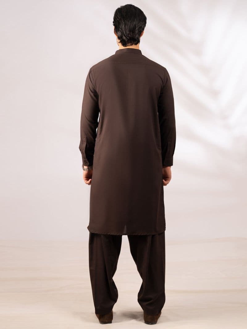 Dark Brown Cut & Sew Kameez Shalwar thumbnail