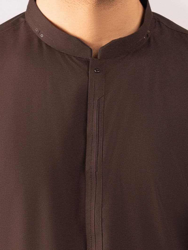 Dark Brown Cut & Sew Kameez Shalwar thumbnail