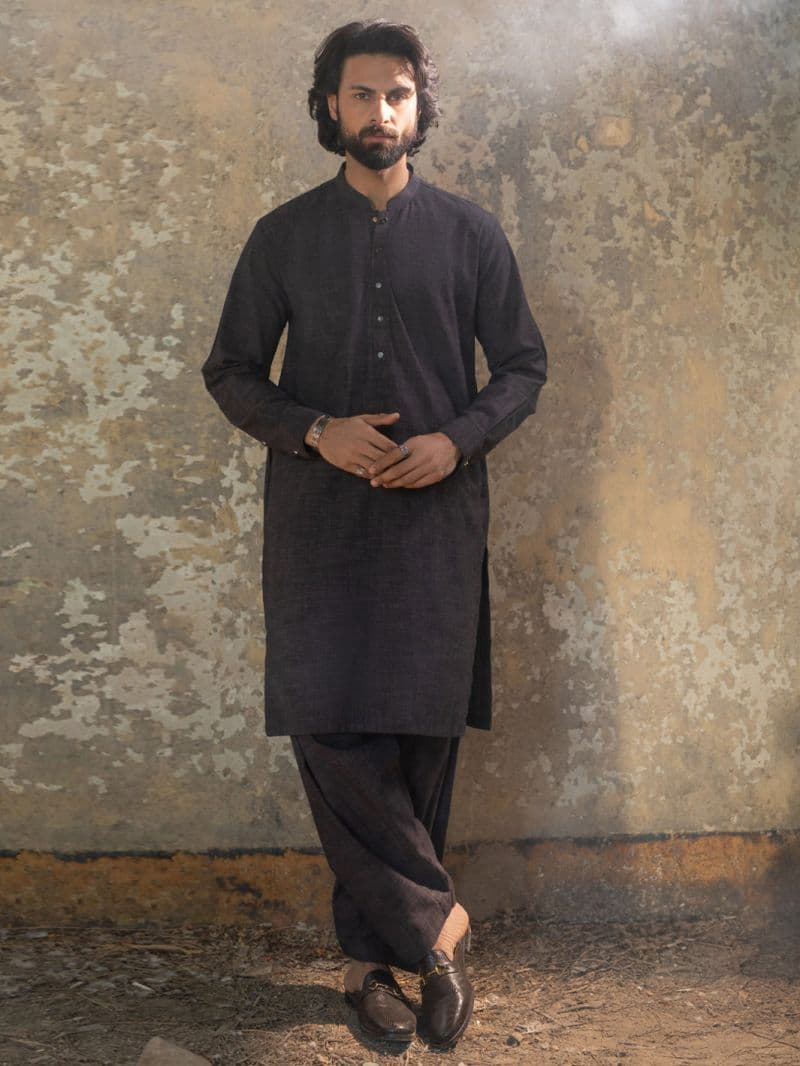 Dark Purple Cut & Sew Kameez Shalwar thumbnail