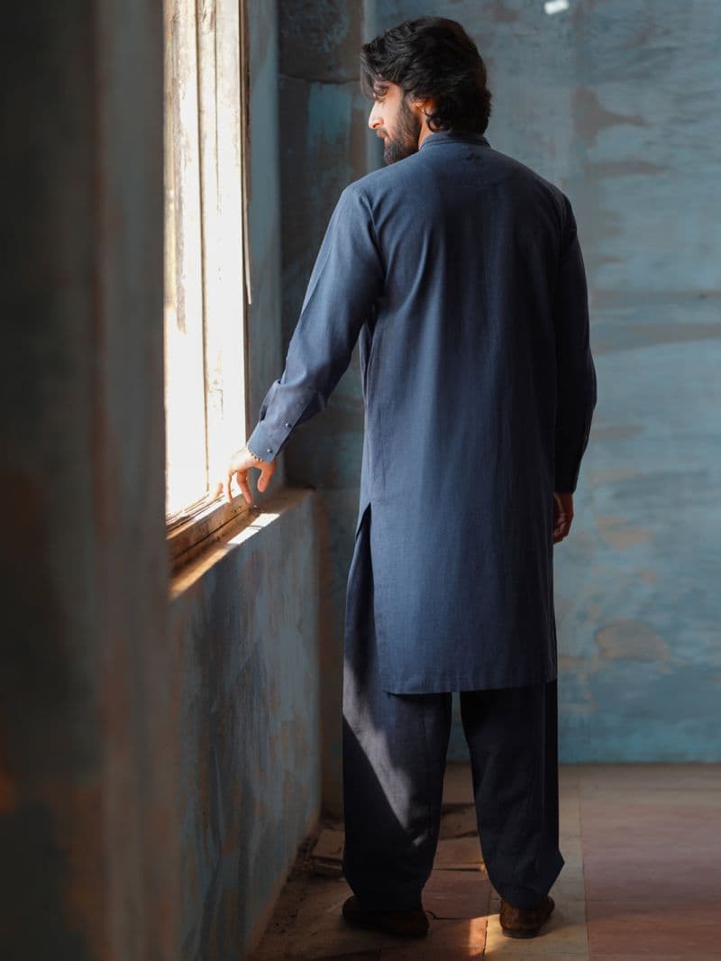 Dark Blue Cut & Sew Kameez Shalwar thumbnail
