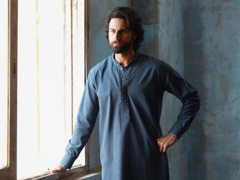 Dark Blue Cut & Sew Kameez Shalwar thumbnail