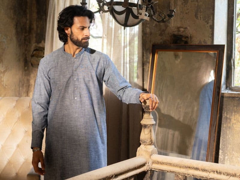 Ice Blue Cut & Sew Kameez Shalwar thumbnail