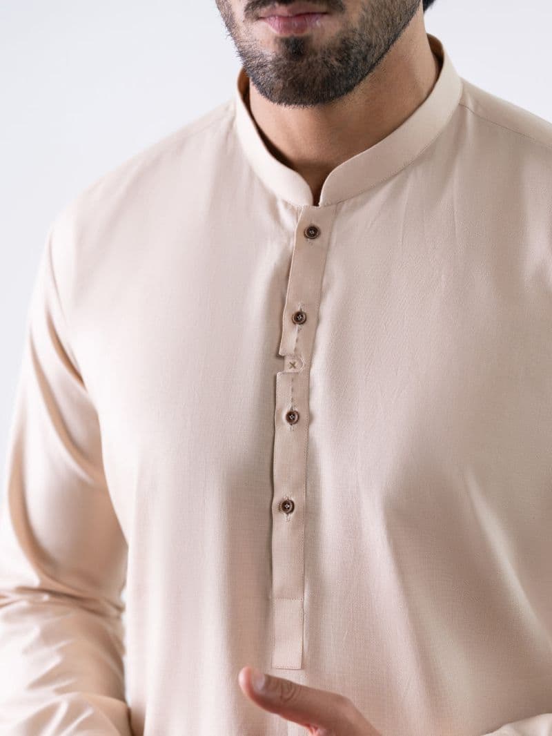 Beige Cotton Cut & Sew Kameez Shalwar thumbnail