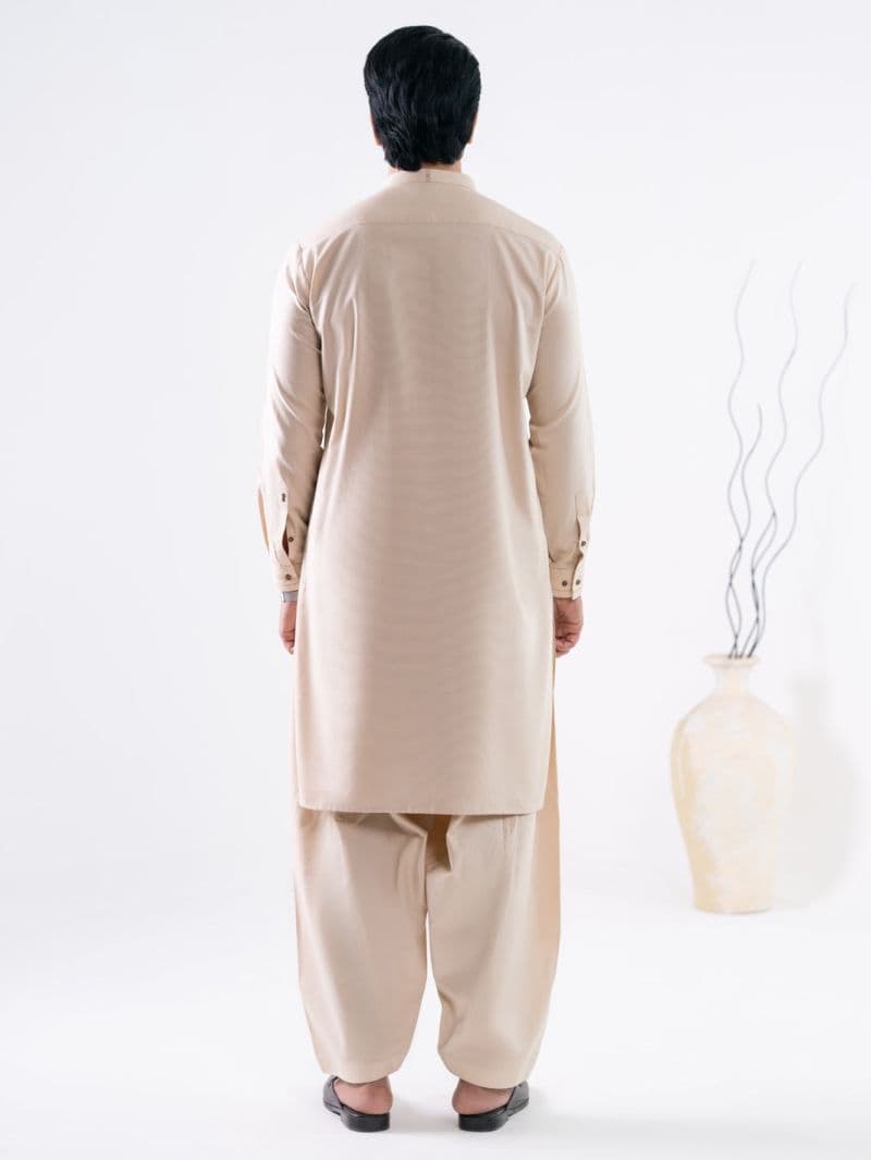Beige Cotton Cut & Sew Kameez Shalwar thumbnail