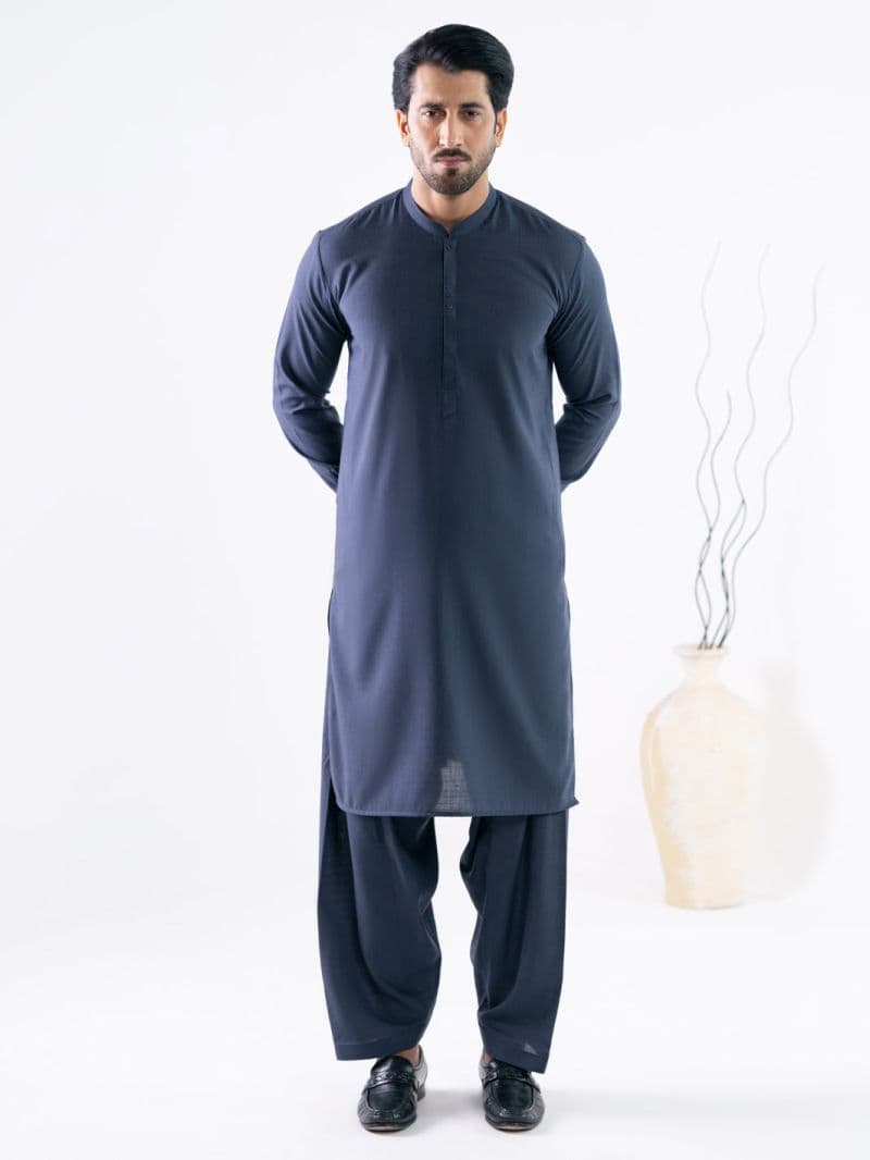 Bluish Grey Cut & Sew Kameez Shalwar thumbnail