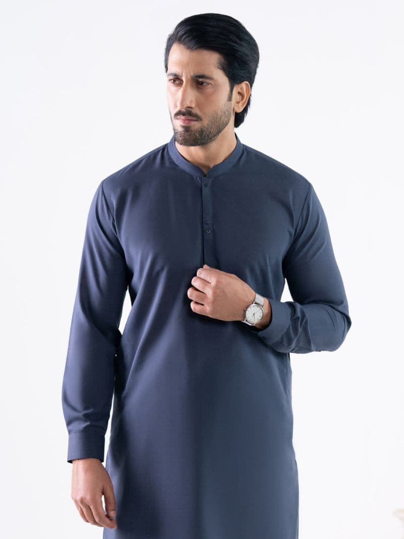 Bluish Grey Cut & Sew Kameez Shalwar thumbnail