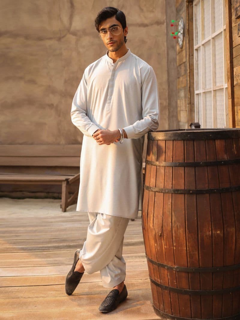 Light Blue Cut & Sew Kameez Shalwar thumbnail