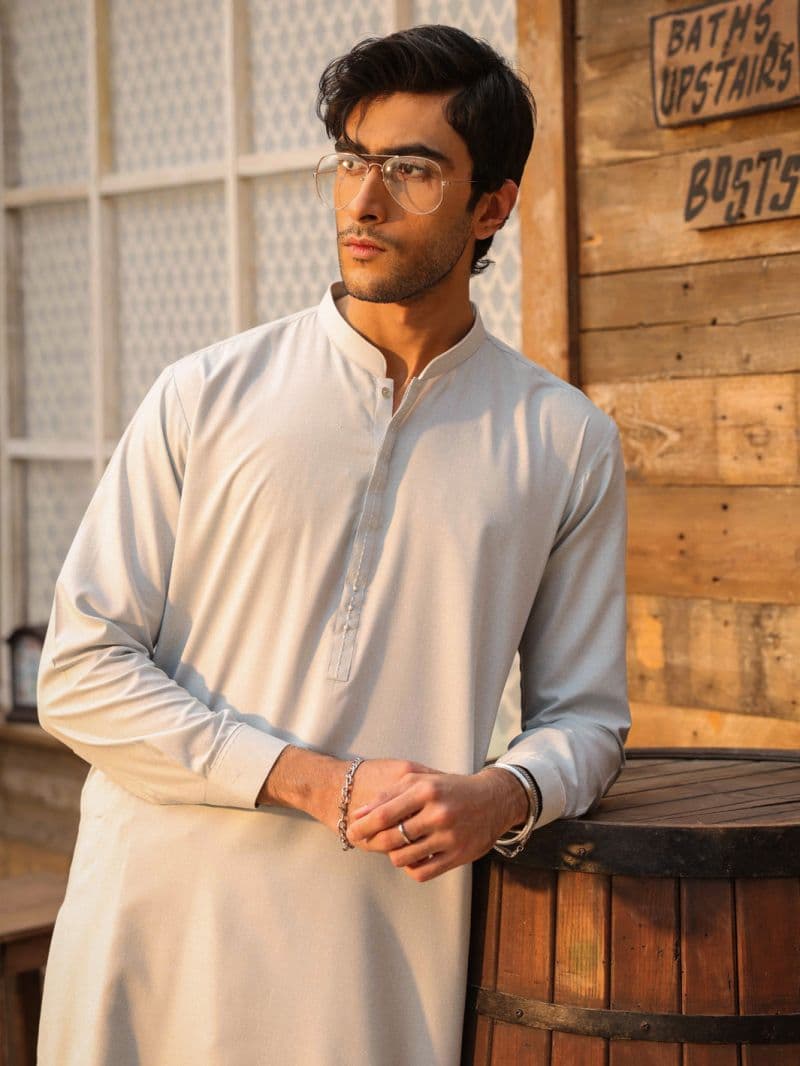 Light Blue Cut & Sew Kameez Shalwar thumbnail