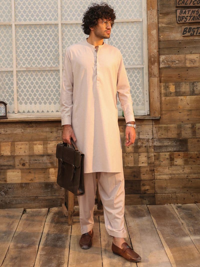 Tea Pink Cut & Sew Kameez Shalwar thumbnail