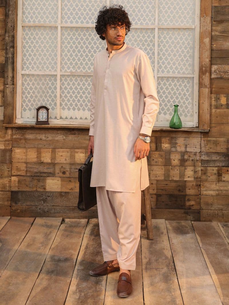 Tea Pink Cut & Sew Kameez Shalwar thumbnail