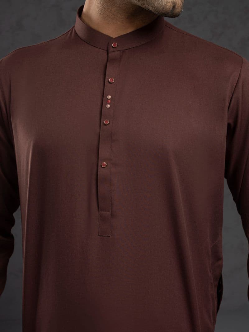 Maroon Plain Kameez Shalwar thumbnail