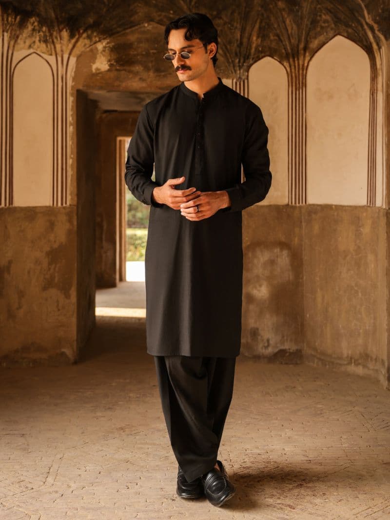 Black Cut & Sew Kameez Shalwar thumbnail