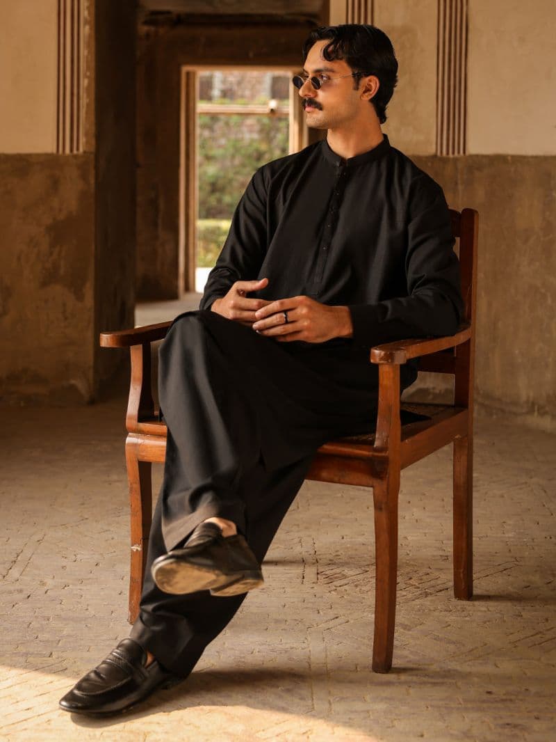 Black Cut & Sew Kameez Shalwar thumbnail