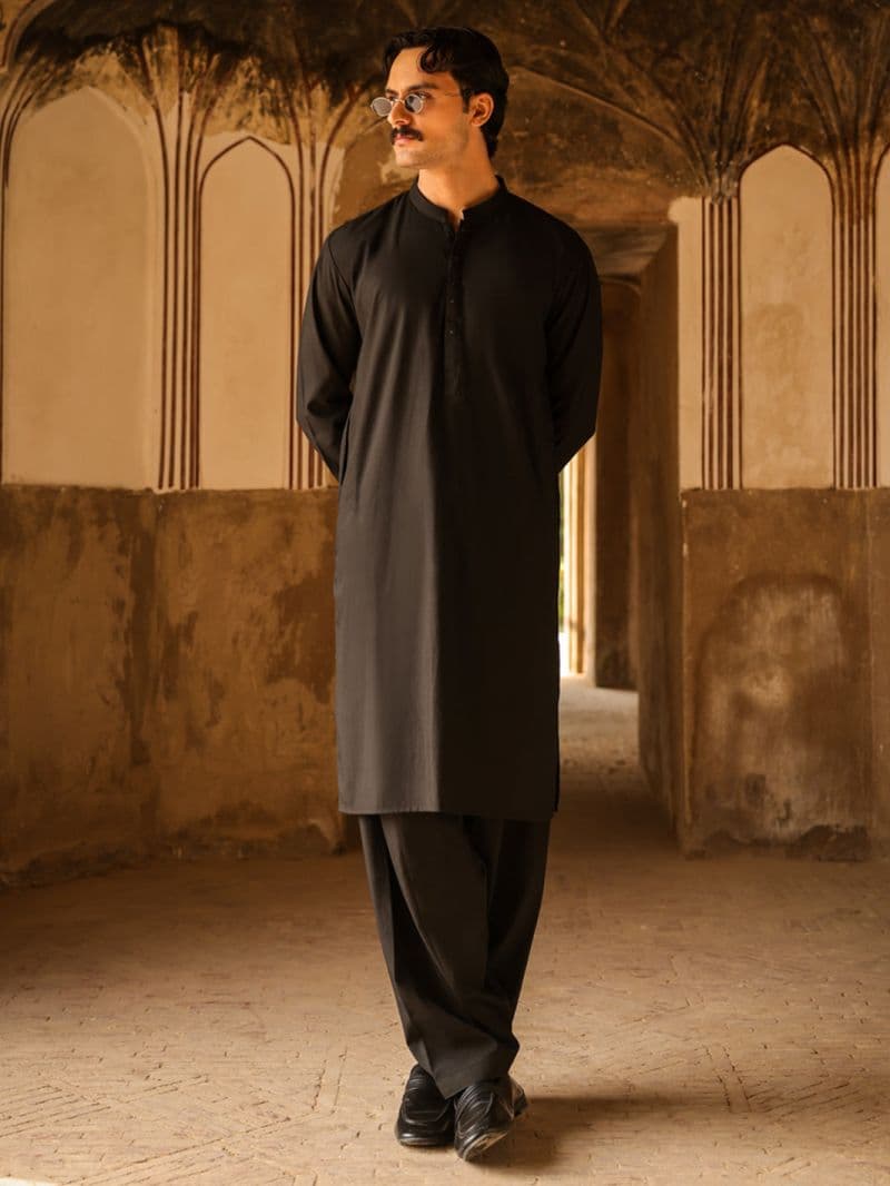 Black Cut & Sew Kameez Shalwar thumbnail