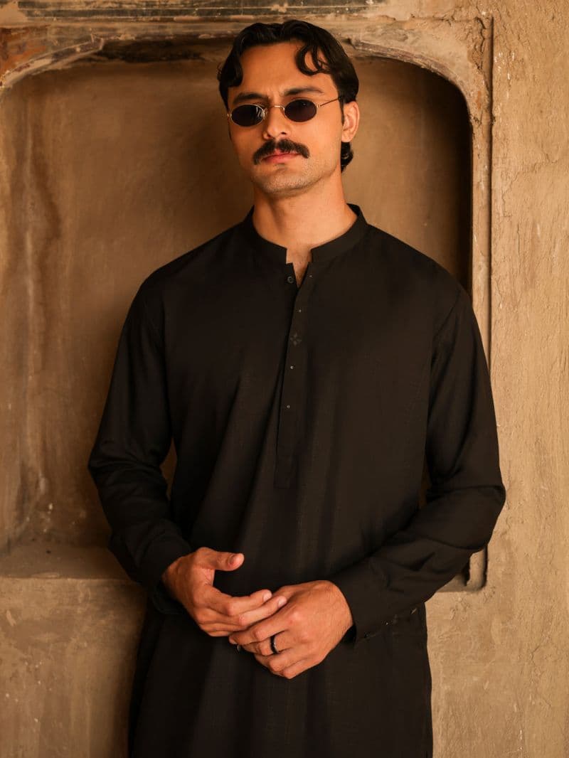 Black Cut & Sew Kameez Shalwar thumbnail