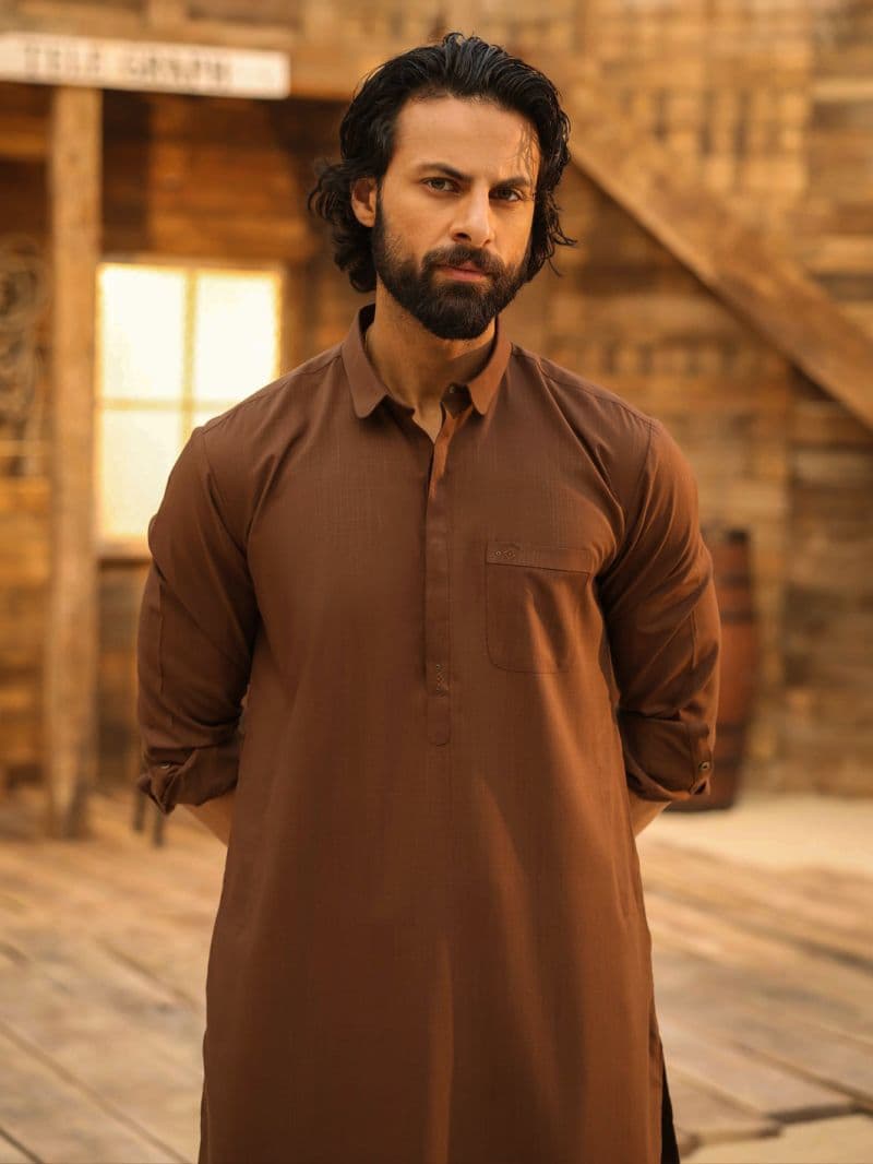 Brown Cut & Sew Kameez Shalwar