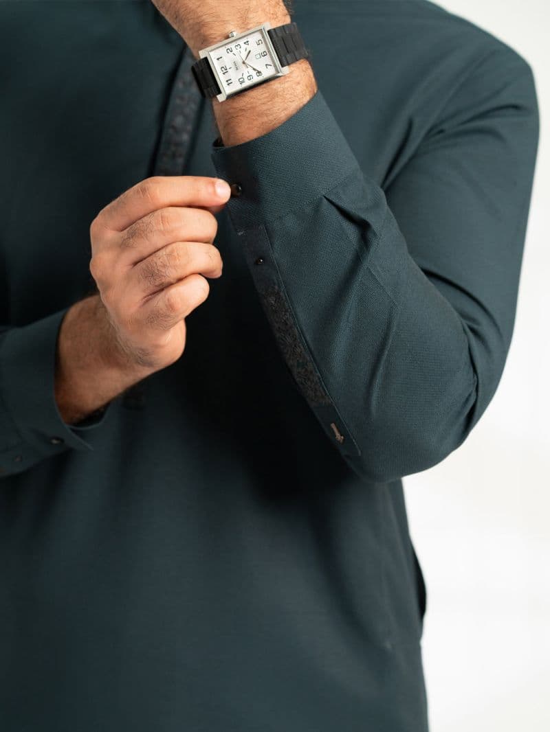 Dark Green Semi-Formal Kameez Shalwar thumbnail