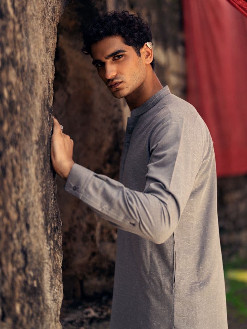 Light Grey Kameez Shalwar thumbnail