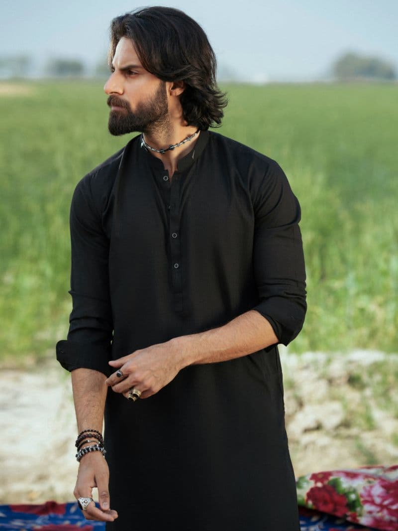 Black Blended Kameez Shalwar