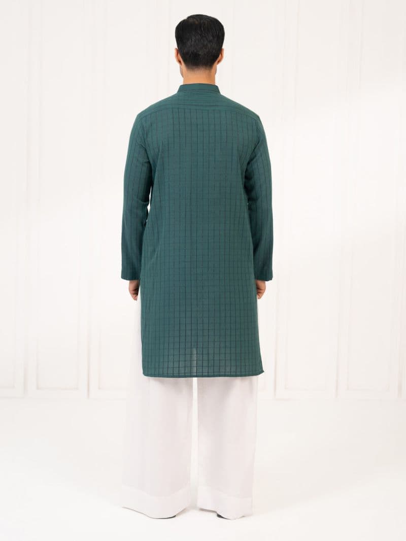 Green Jacquard Kurta thumbnail