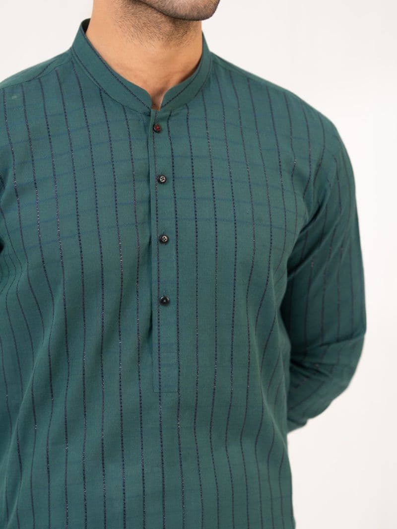 Green Jacquard Kurta thumbnail
