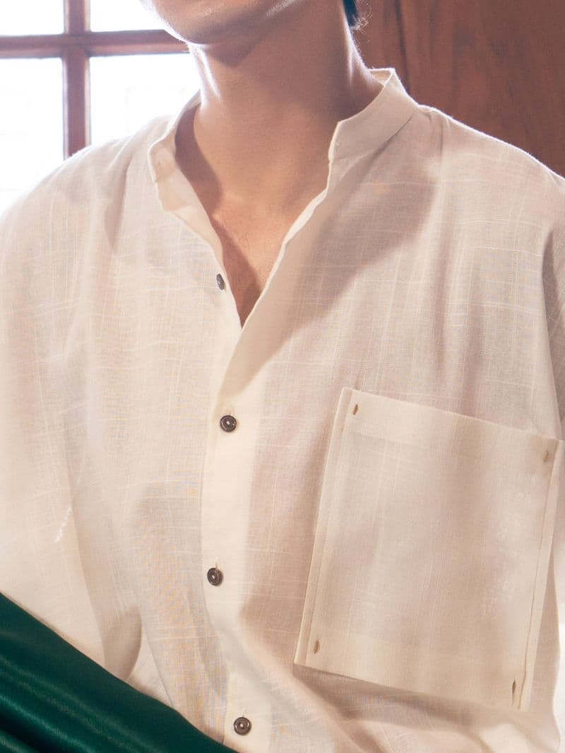 White Cotton Cuts & Sew Kurta thumbnail