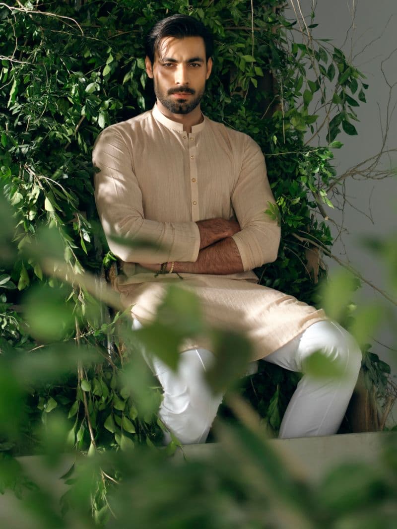 Beige Cotton Cut & Sew Kurta thumbnail