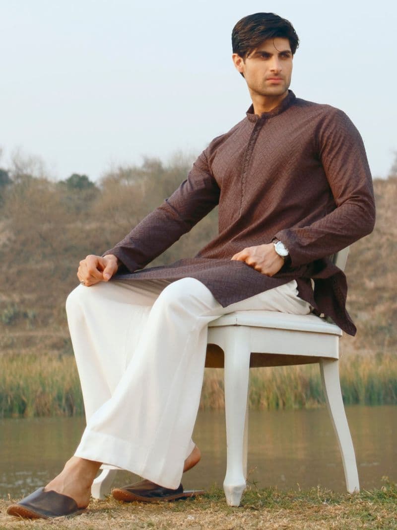 Charcoal Cotton Formal Kurta thumbnail