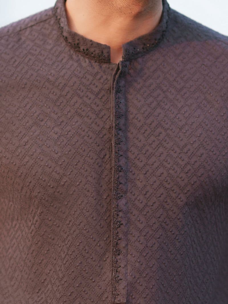 Charcoal Cotton Formal Kurta thumbnail