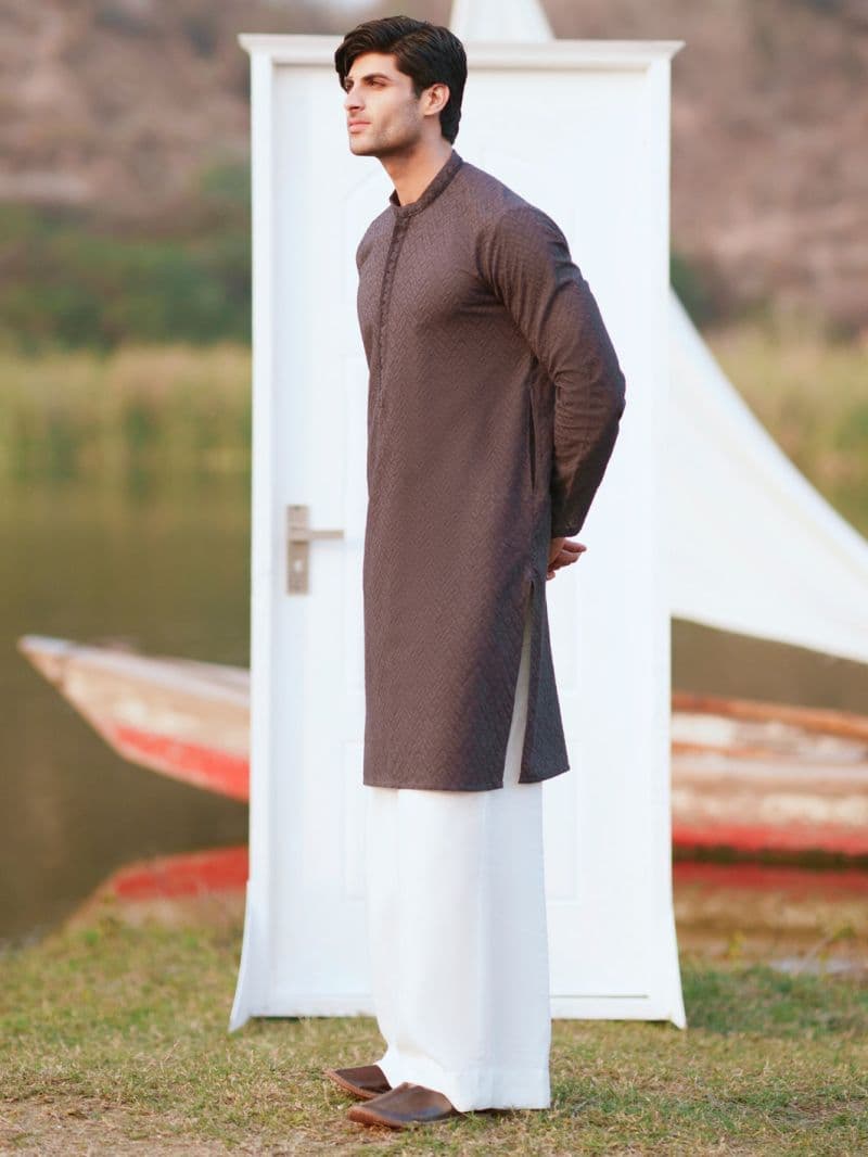 Charcoal Cotton Formal Kurta thumbnail