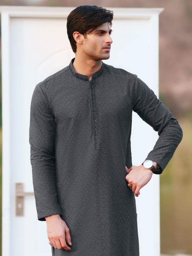 Black Cotton Formal Kurta thumbnail