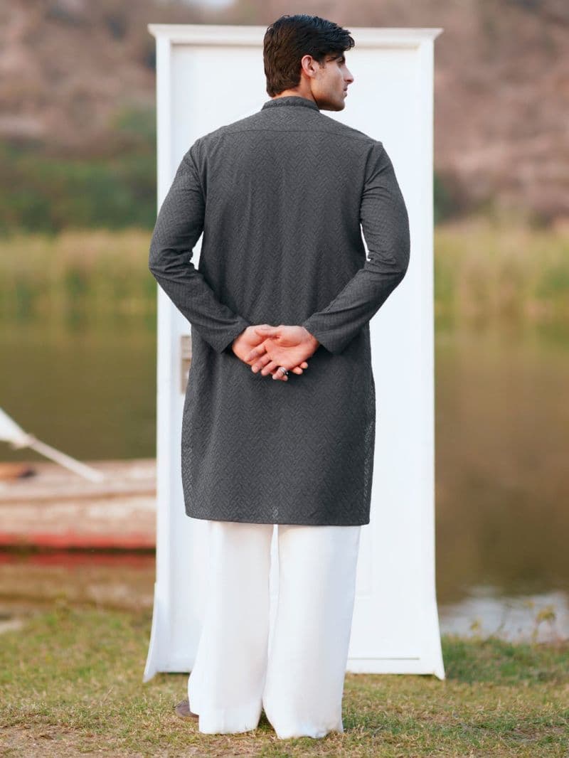 Black Cotton Formal Kurta thumbnail