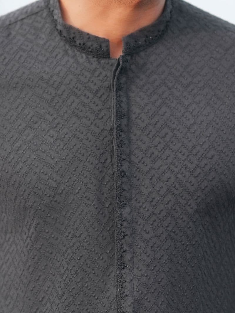 Black Cotton Formal Kurta thumbnail