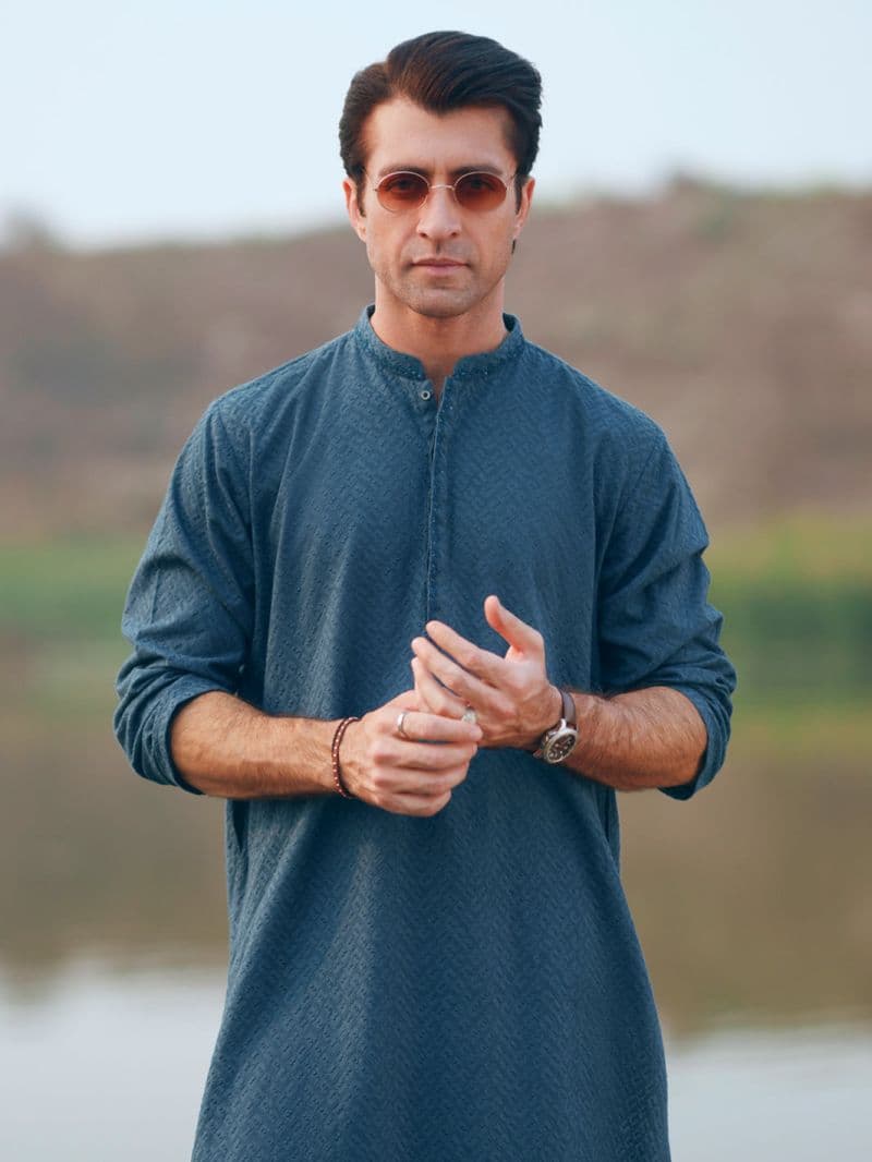 Green Cotton Formal Kurta thumbnail
