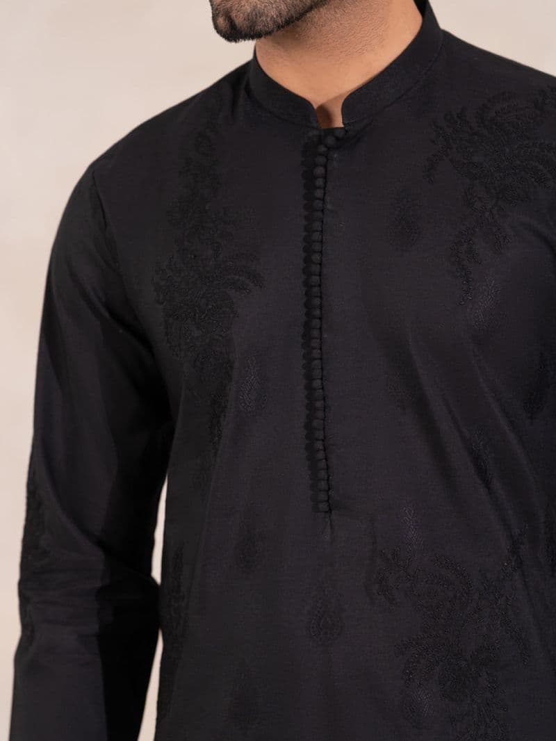 Black Semi-Formal Special Kurta thumbnail