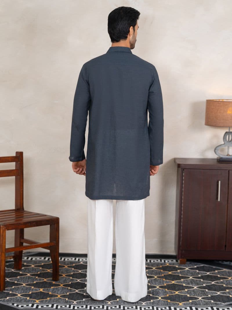 Grey Cotton Cut & Sew Kurta thumbnail