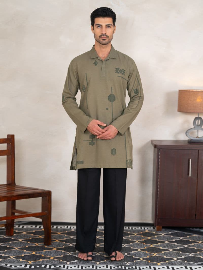 Sage Green Cotton Cut & Sew Kurta