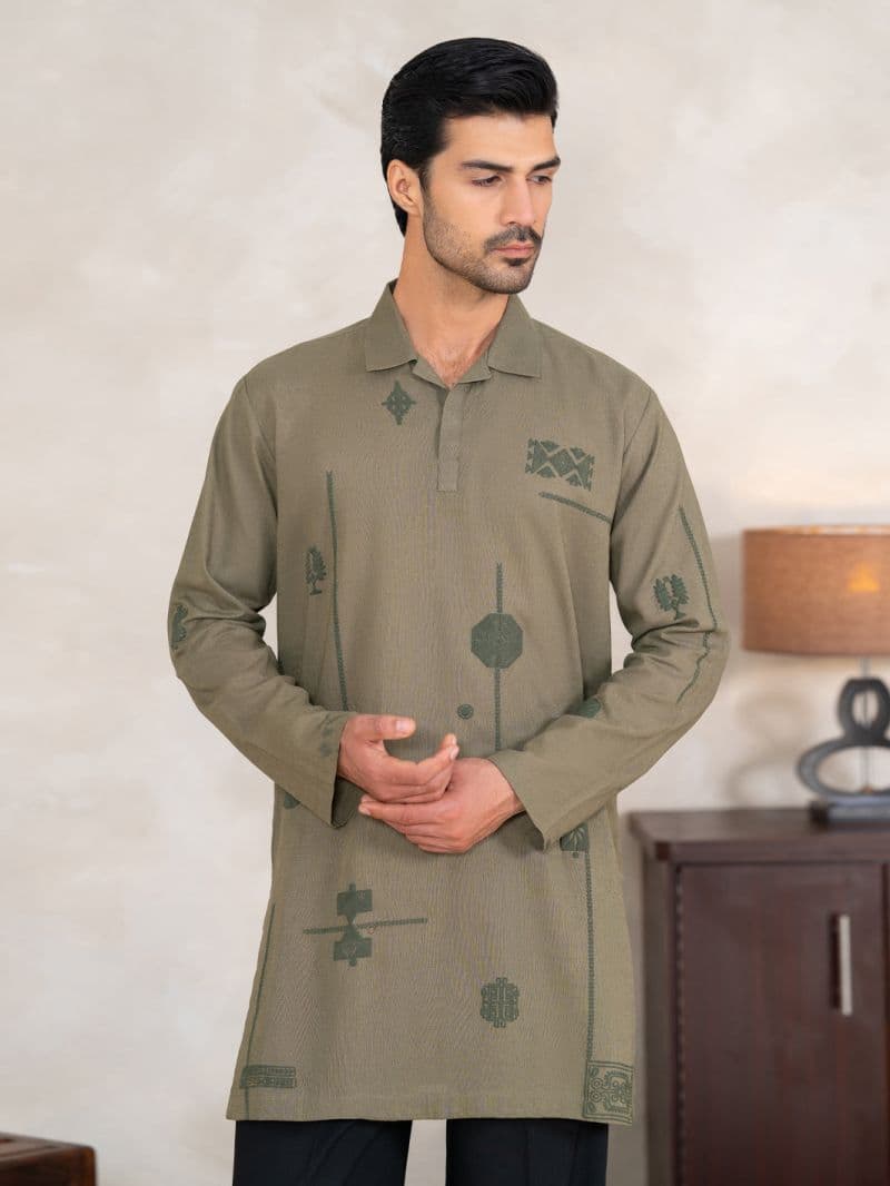 Sage Green Cotton Cut & Sew Kurta