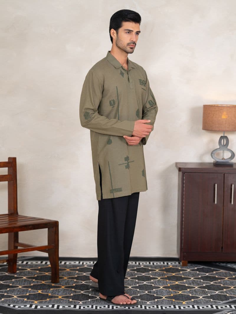 Sage Green Cotton Cut & Sew Kurta