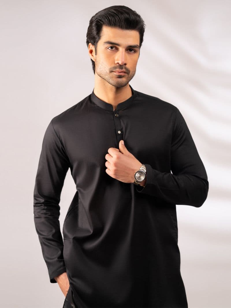 Black Plain Kurta thumbnail