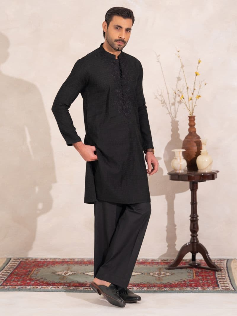 Black Formal Embroidered Kurta thumbnail