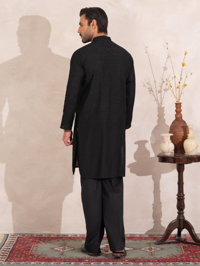 Black Formal Embroidered Kurta thumbnail
