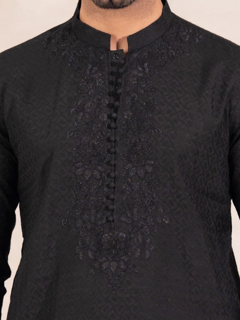 Black Formal Embroidered Kurta thumbnail