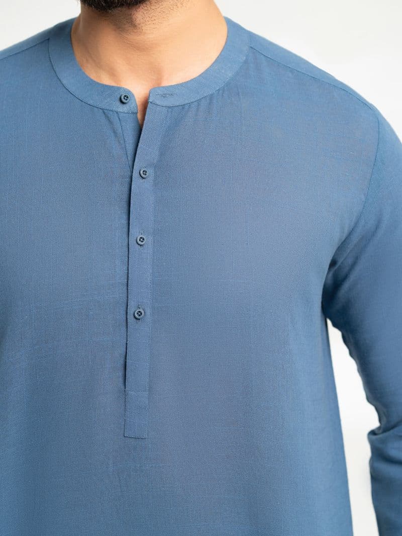 Dark Blue Cotton Semi-Formal Kurta thumbnail