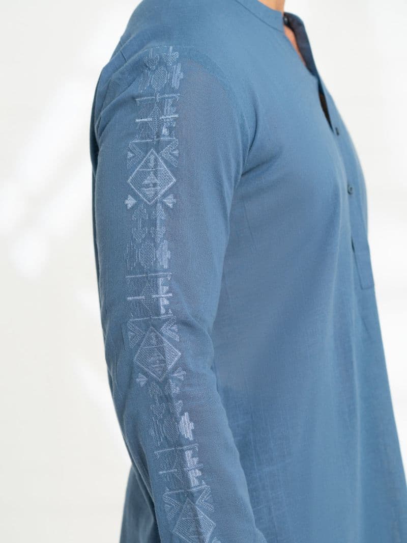 Dark Blue Cotton Semi-Formal Kurta thumbnail